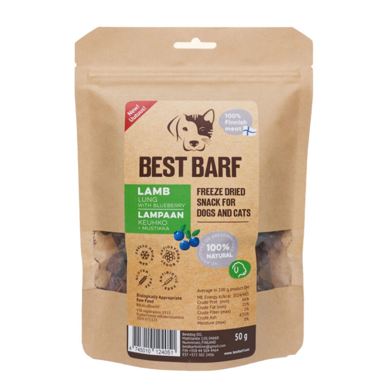 BestBarf Frysetørret Lammelunger 100g