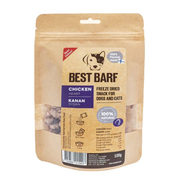 BestBarf Frysetørret Kyllingehjerter 100g