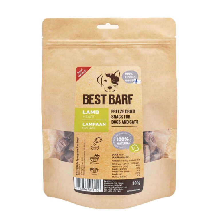 BestBarf Frysetørret Lammehjerter 100g