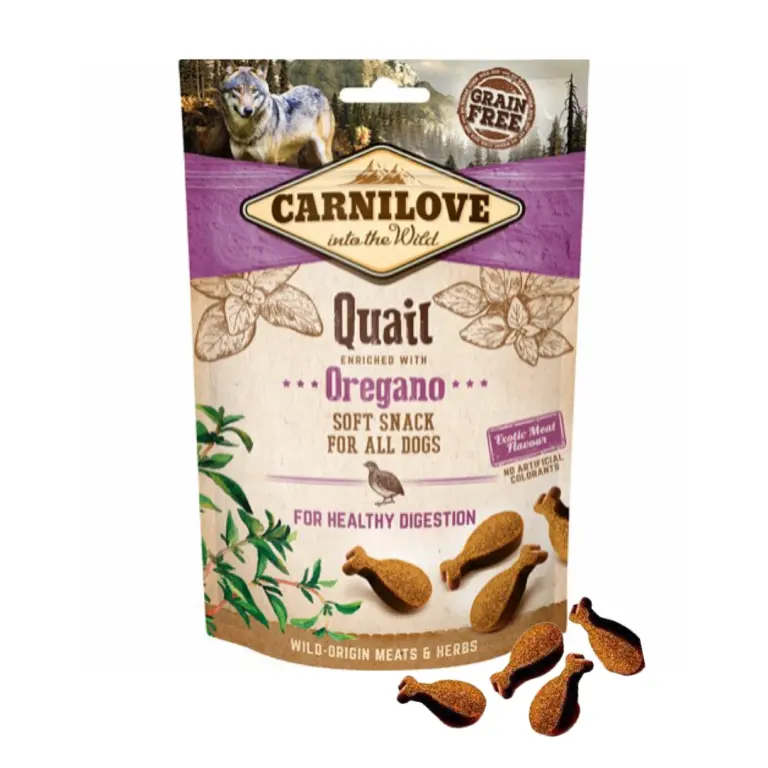 Carnilove Soft Snack M/Vagtel & Oregano 200g