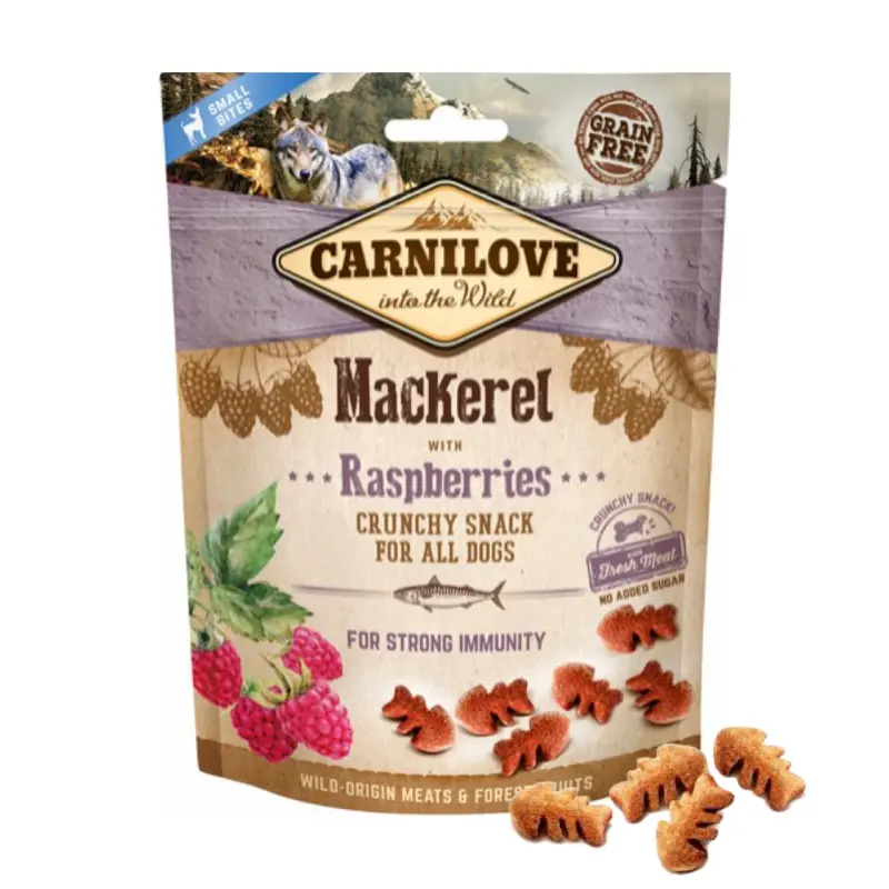 Carnilove Crunchy Snack M/Makrel & Hindbær 200g