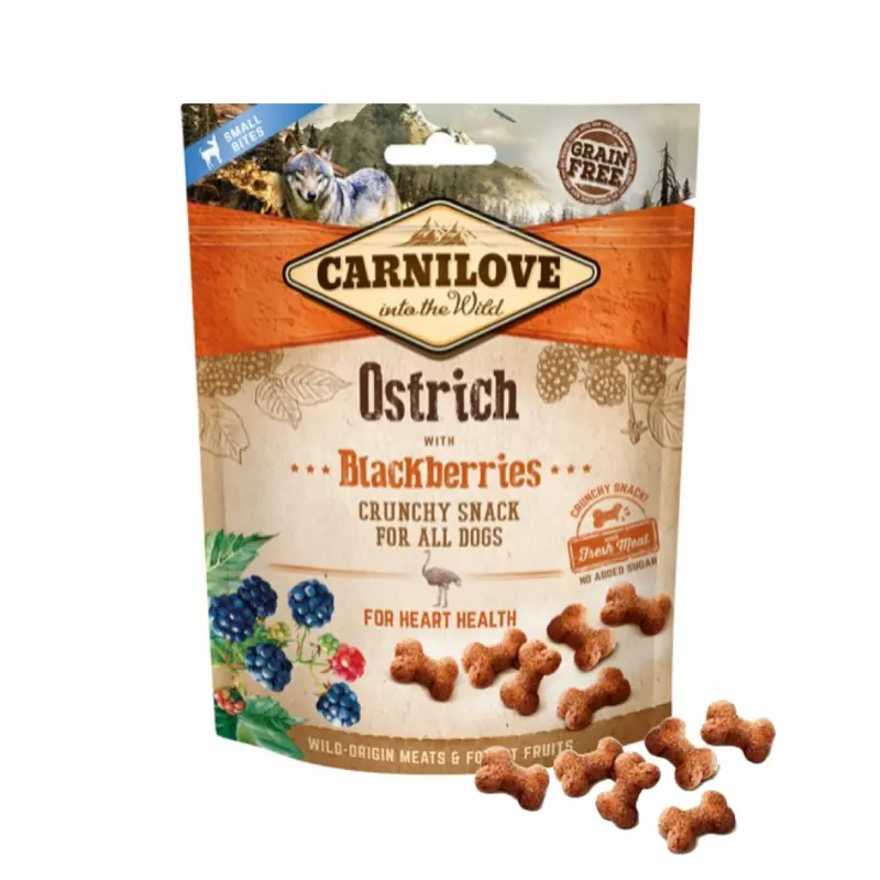 Carnilove Crunchy Snack M/Struds & Brombær 200g