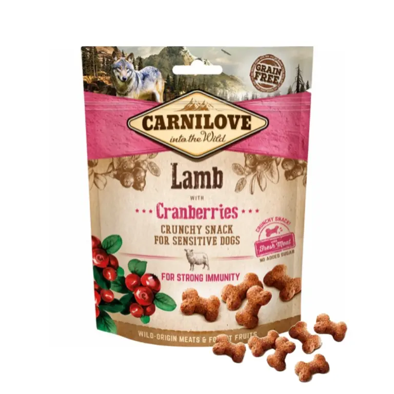 Carnilove Crunchy Snack M/Lam & Tranebær 200g