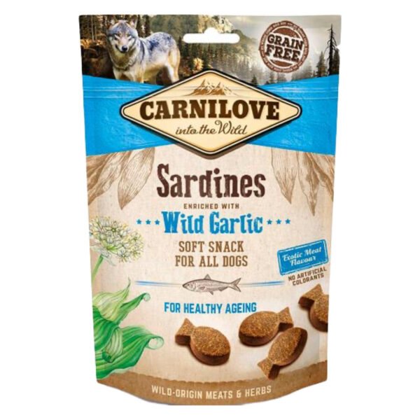 Carnilove Soft Snack M/Sardiner & Ramsløg 200g