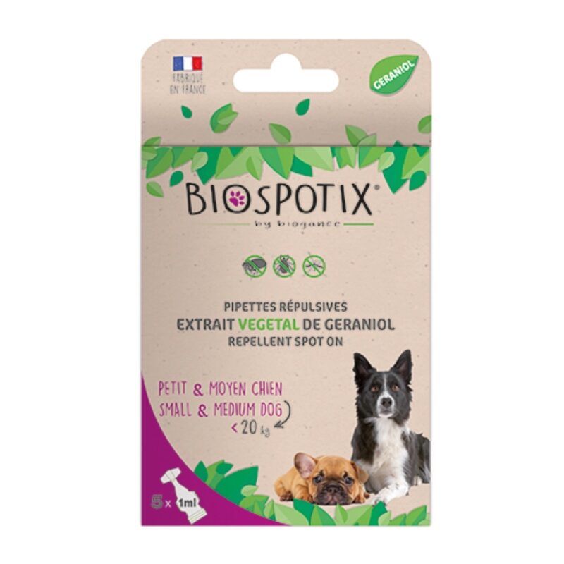 Biospotix Giftfrit Loppe- & Flåtmiddel Hunde 0-20 kg (5 pipetter)