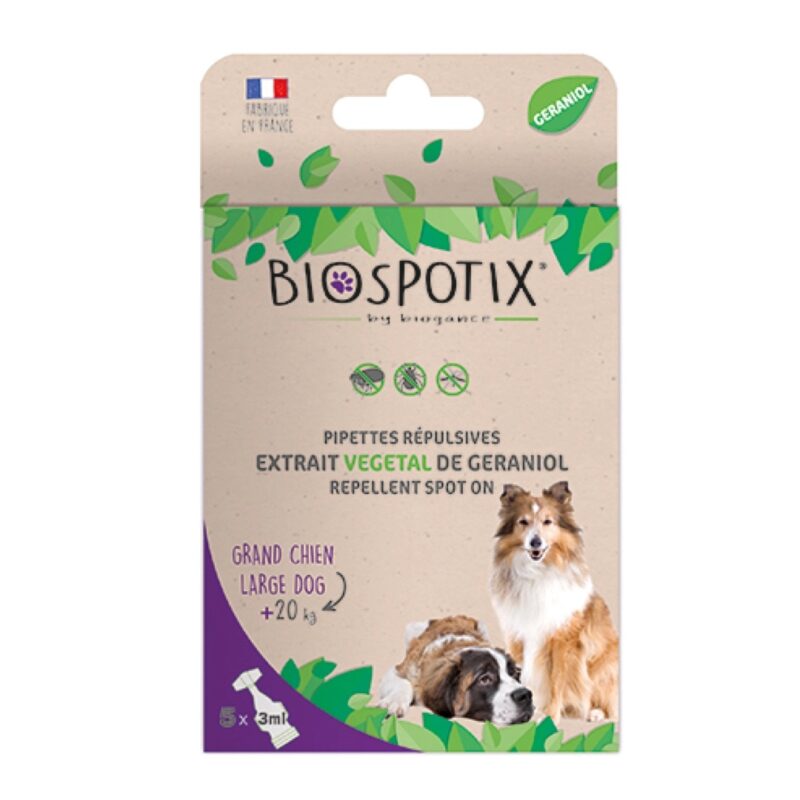 Biospotix Giftfrit Loppe- & Flåtmiddel Hunde 20-50 kg (3 pipetter)