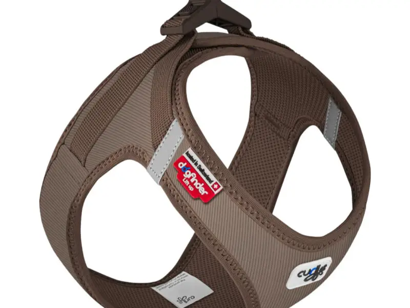 Curli Vest Clasp Fløjlsstof Step-In Hundesele Brun