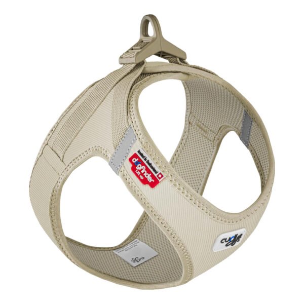 Curli Vest Clasp Fløjlsstof Step-In Hundesele Beige
