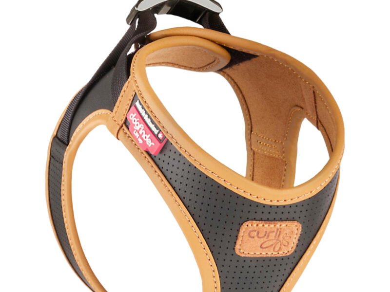 Curli Vegansk Æblelæder Step-In Hundesele Sort