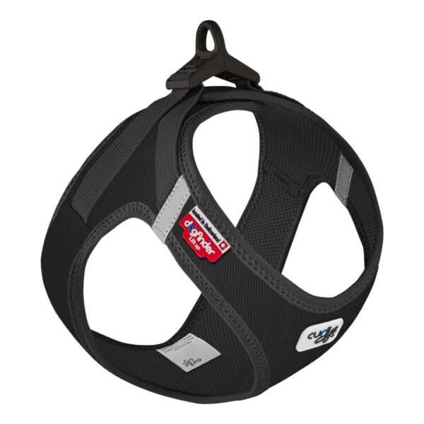 Curli Vest Clasp Fløjlsstof Step-In Hundesele Sort