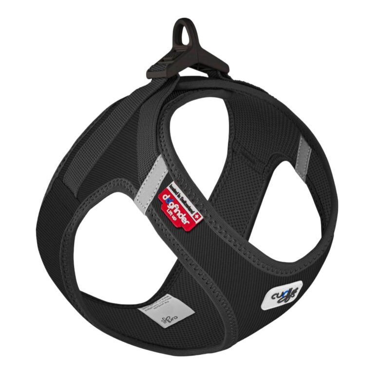 Curli Vest Clasp Fløjlsstof Step-In Hundesele Sort
