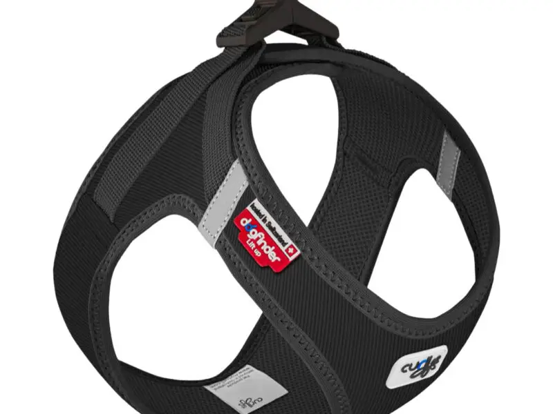Curli Vest Clasp Fløjlsstof Step-In Hundesele Sort