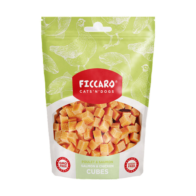 Ficcaro Godbidder Soft Cubes Laks & Kylling 100 g