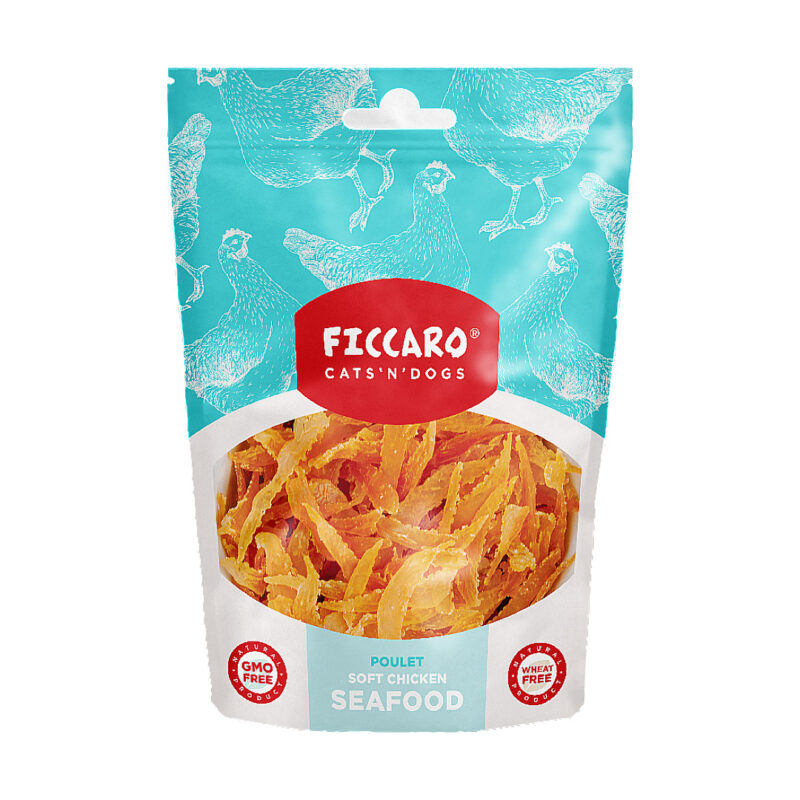 Ficcaro Godbidder Soft Chicken Seafood Kylling & Blæksprutte 100 g