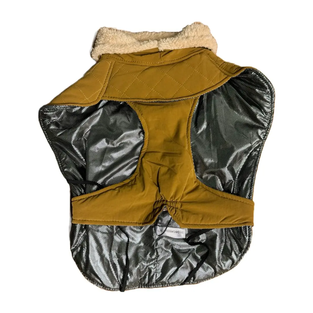51DN Quilted Walker Camelfarvet Hundejakke M/Mavevarmer - Billede 3