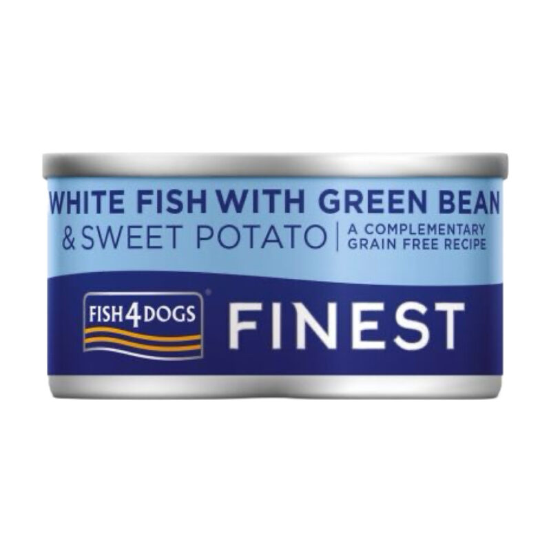 Fish4Dogs Finest Hvidfisk M/Bønner & Sødkartoffel Vådfoder 85 g