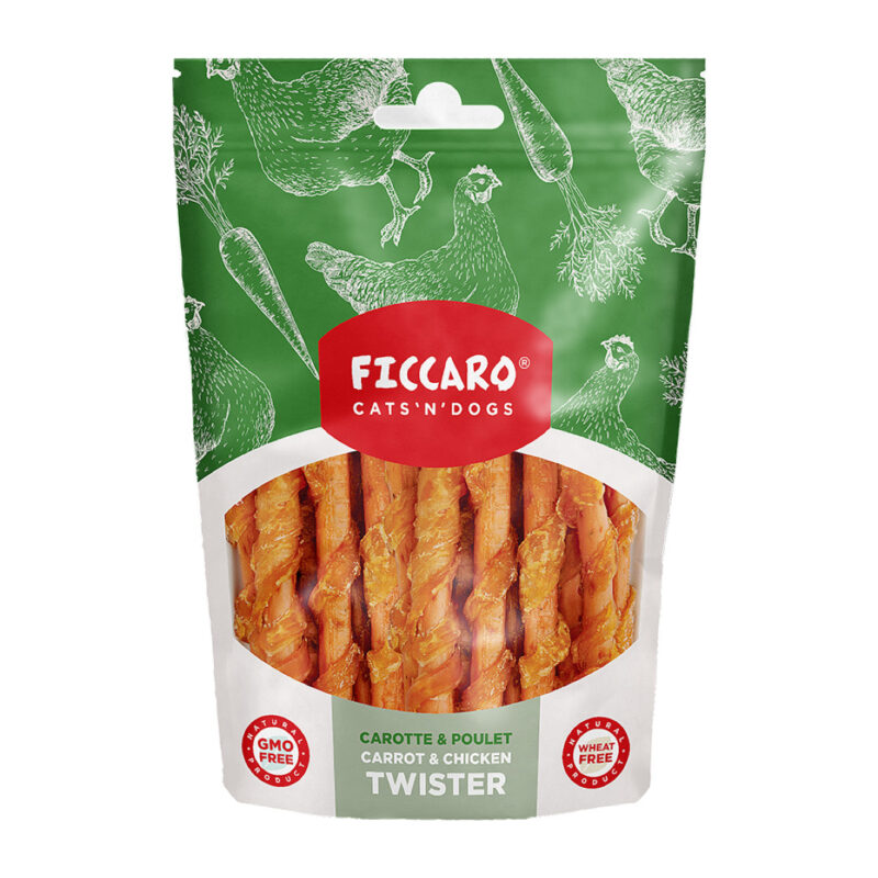 Ficcaro Godbidder Twister Gulerod & Kylling 100 g