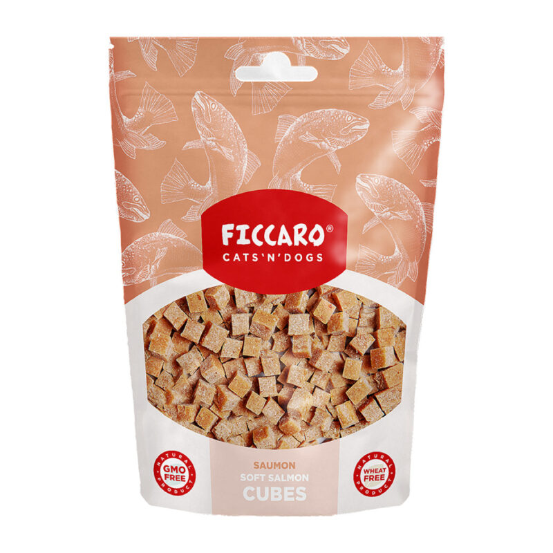 Ficcaro Godbidder Soft Cubes Laks Hundegodbidder 100 g