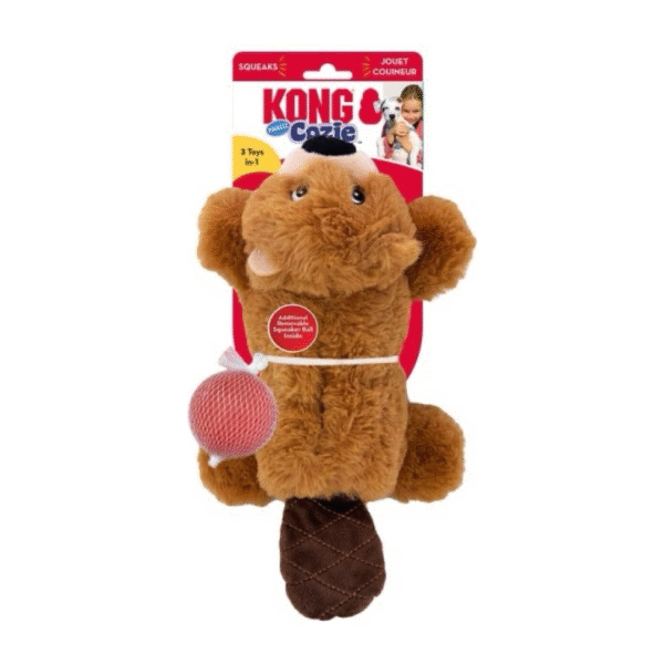 KONG Cozie Pocketz Bæver Medium Hundelegetøj - Image 2
