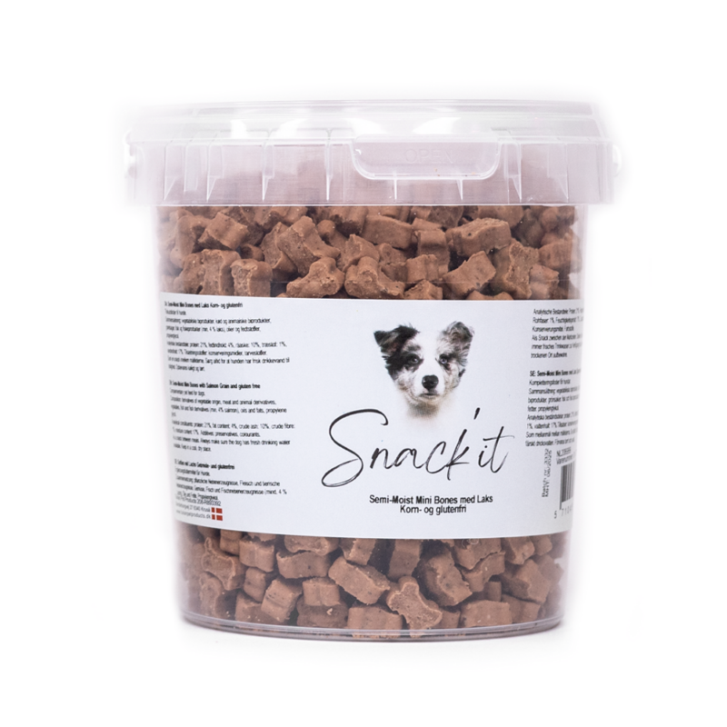 Snack'It Kornfrie Semi-Moist Mini Bones M/Laks 500 g - Image 3