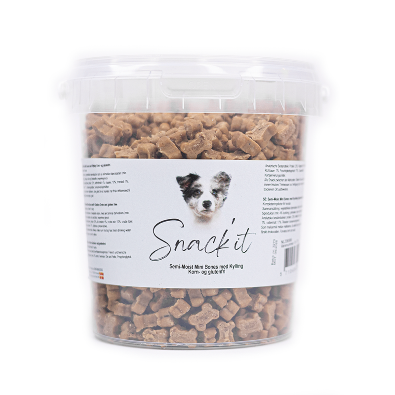Snack'It Kornfrie Semi-Moist Mini Bones M/Kylling 500 g - Image 2