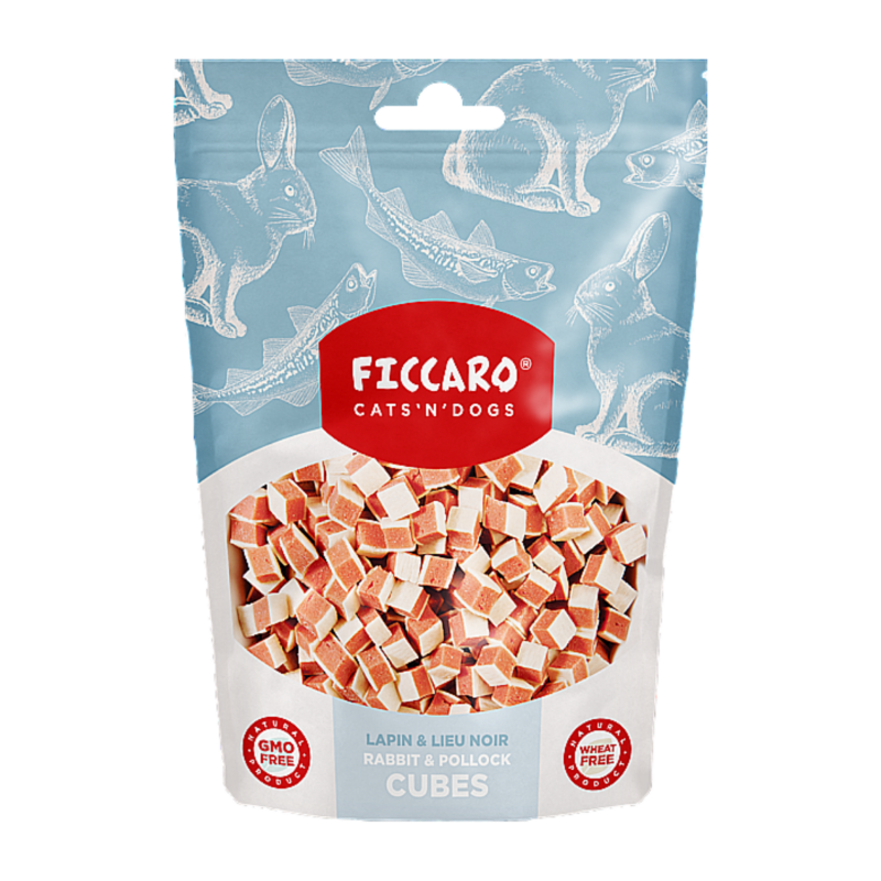 Ficcaro Godbidder Cubes Micro Sandwich M/Kanin & Sej 100 g