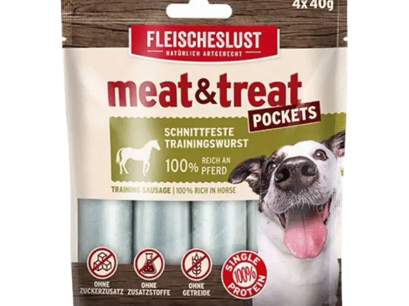 Meat & Treat Pockets Træningspølser M/Hest 4x40 g