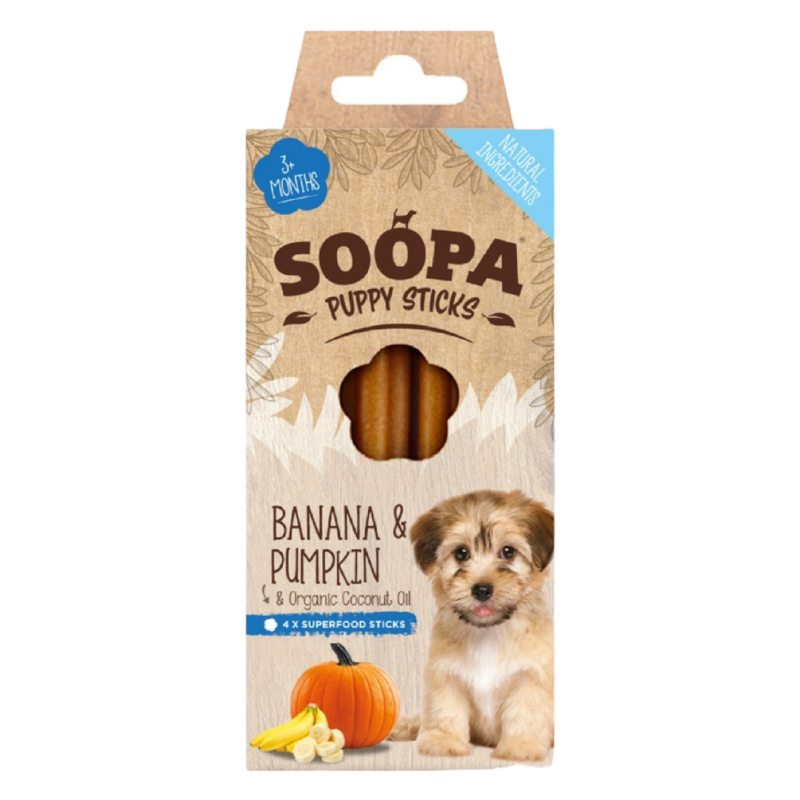 Soopa Puppy Sticks M/Banan & Græskar Vegansk Hvalpegodbid