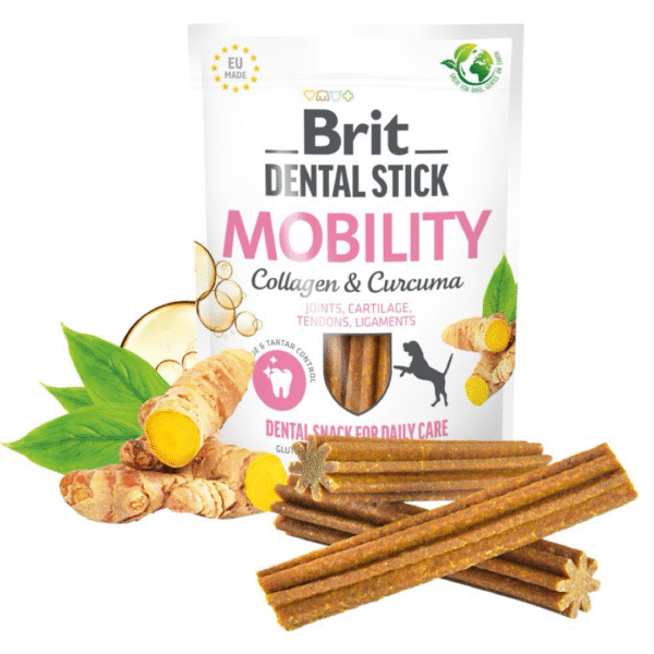 Brit Dental Sticks Mobility M/Kollagen & Gurkemejerod