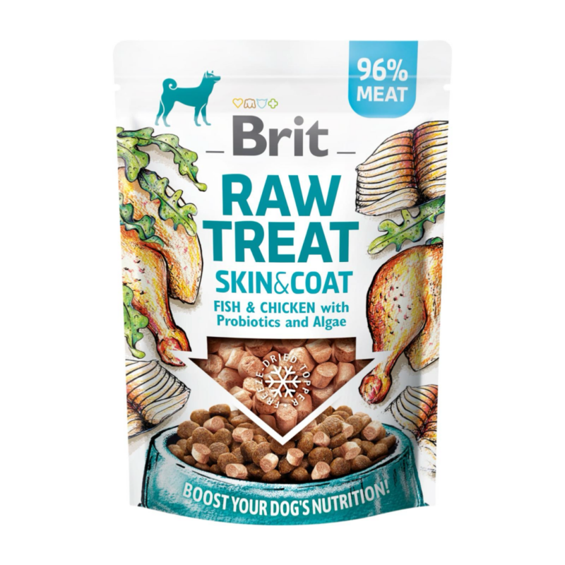 Brit Raw Treat Skin & Coat Frystørrede Hundesnacks M/Fisk & Kylling 40 g