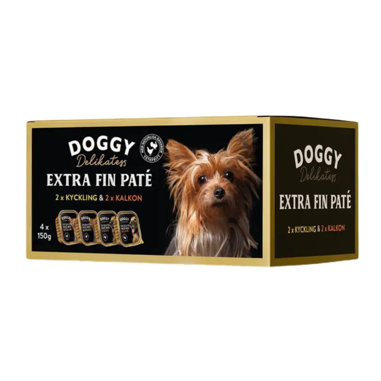 Doggy Delikatess Menubox Vådfoder M/Fjerkræ 4 x 150 g