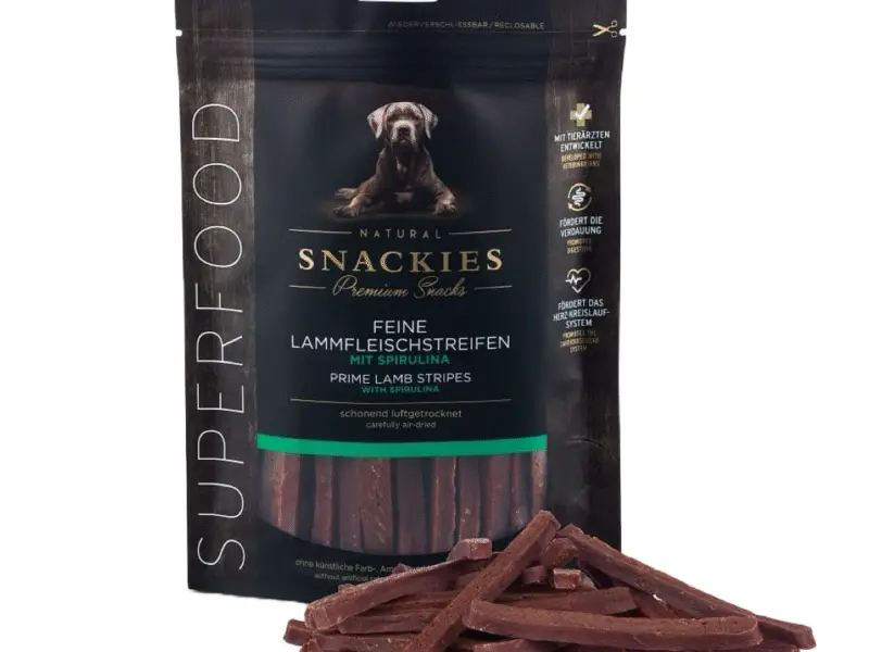 Snackies Superfood Lufttørret Lamme Strips M/Spirulina Alger 170 g