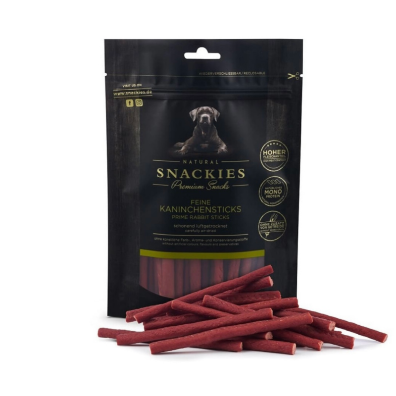 Snackies Lufttørret Kanin Sticks Hundegodbidder 80g