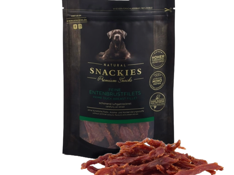 Snackies Lufttørret Andebryst Strimler Hundegodbidder 180 g
