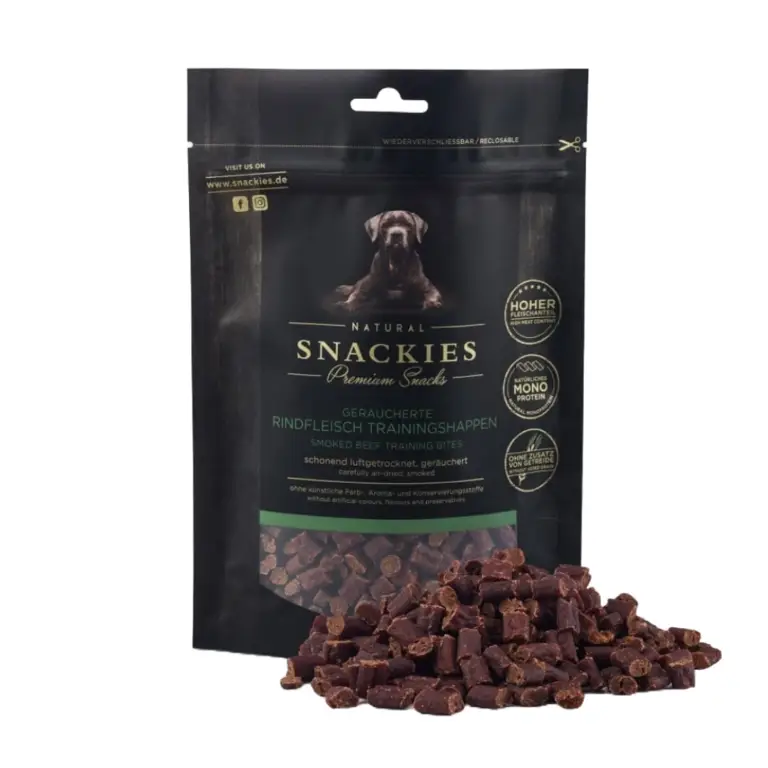 Snackies Lufttørret Oksebidder Røget Hundegodbidder 170 g