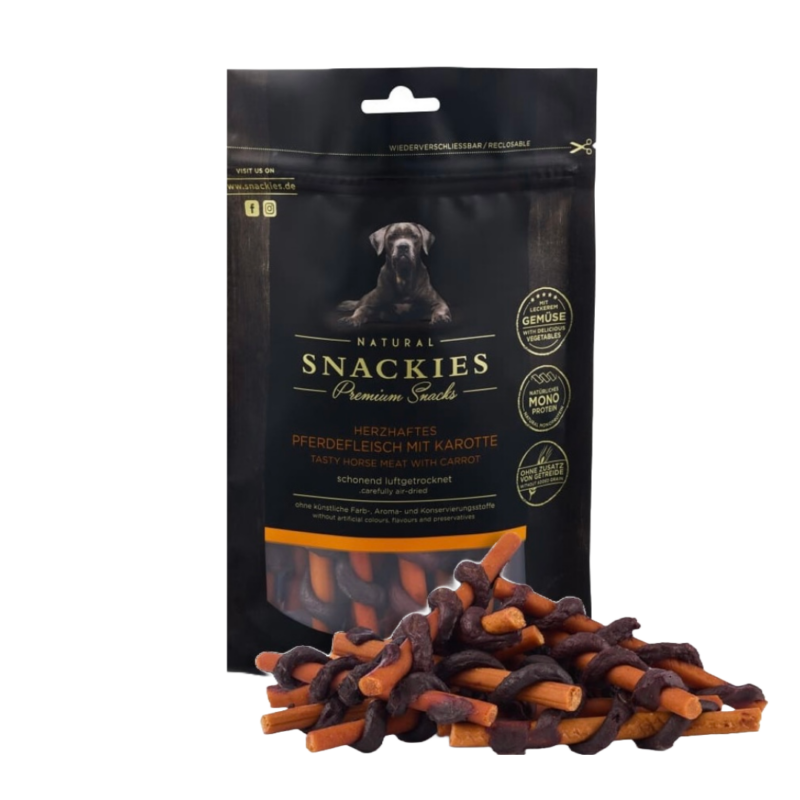 Snackies Lufttørret Hest & Gulerod Sticks Hundegodbidder 170 g