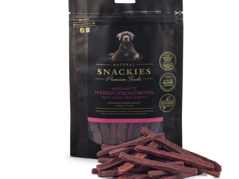Snackies Lufttørret Hestekøds Stripes Hundegodbidder 80g
