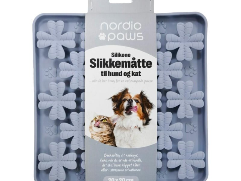 Nordic Paws Slikkemåtte Med Blomster Grå