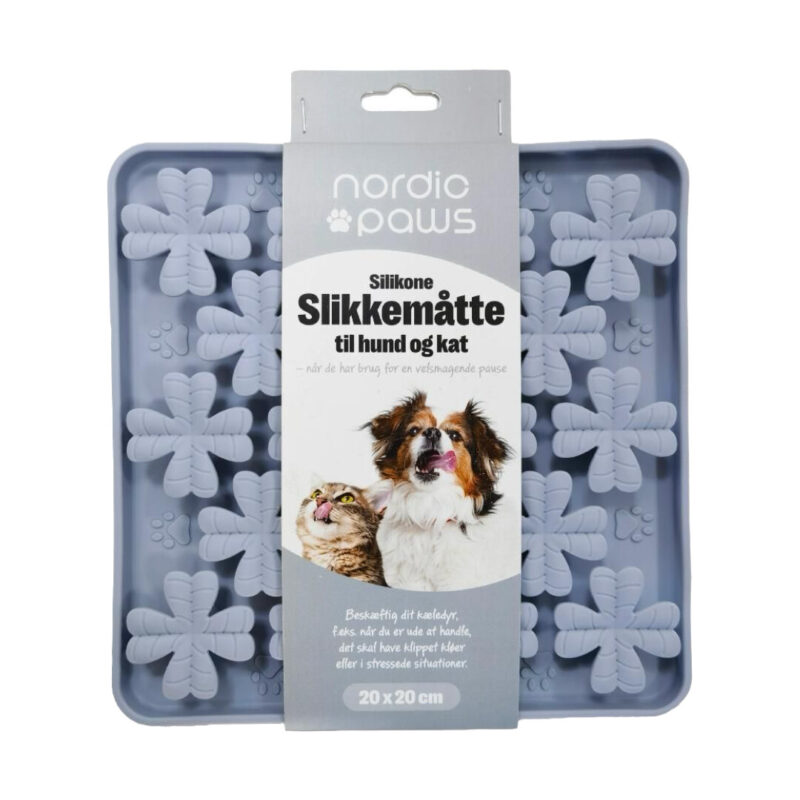 Nordic Paws Slikkemåtte Med Blomster Grå