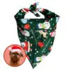 Julebandana Charmeklud Til Hunde Julemotiv Med Snemænd Grøn