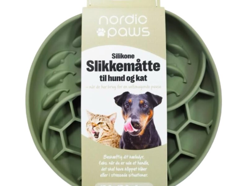Nordic Paws Rund Slikkemåtte & Slowfeeder Grøn