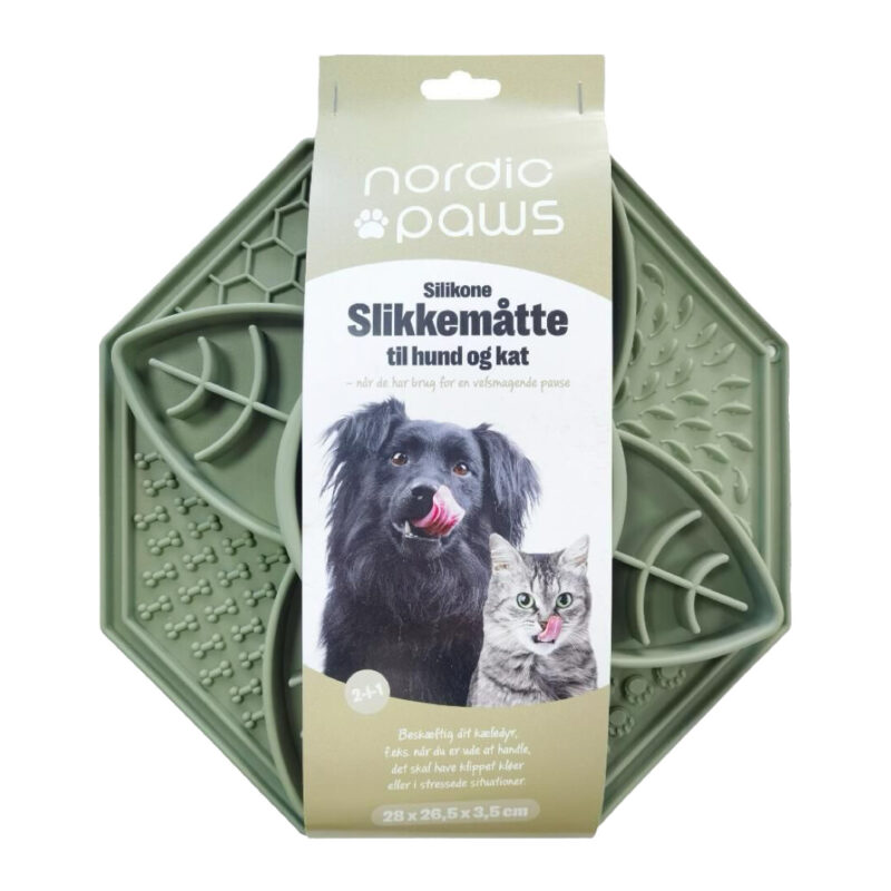 Nordic Paws 2in1 Slikkemåtte & Slowfeeder Grøn