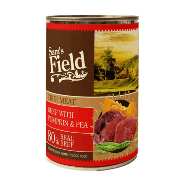 Sams Field Vådfoder True Meat Okse, Græskar & Ærter 400 g
