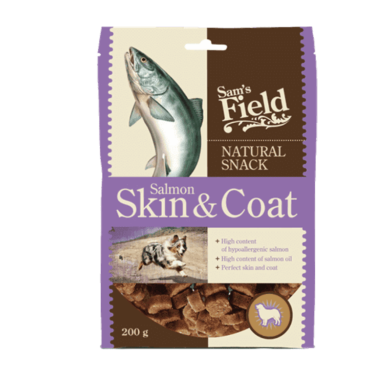 Sams Field Natural Snack Skin & Coat Med Laks 200 g