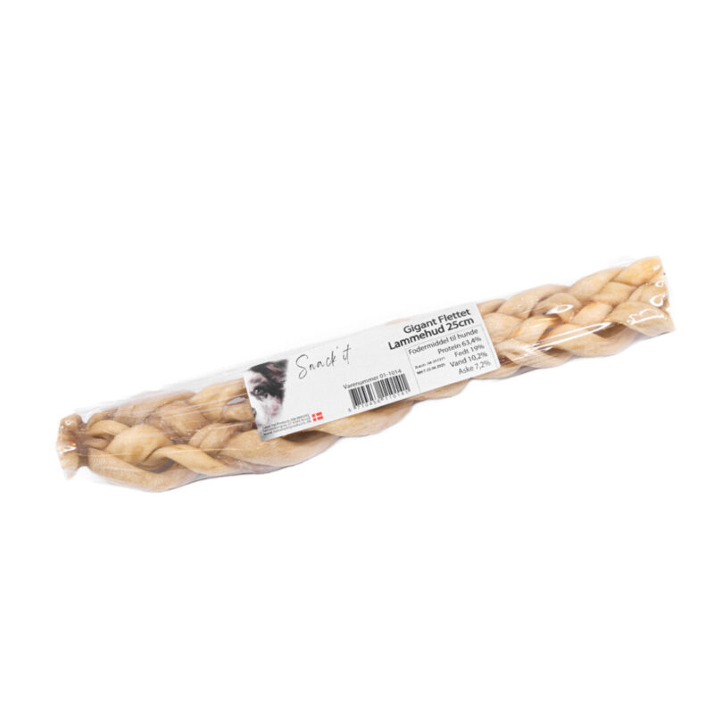 Snack'It Flettet Lammehud Tyggeben 25 cm - Image 3