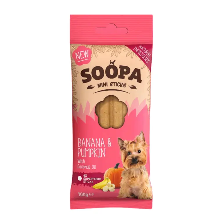 Soopa Mini Sticks Banan & Græskar Vegansk Hundegodbid