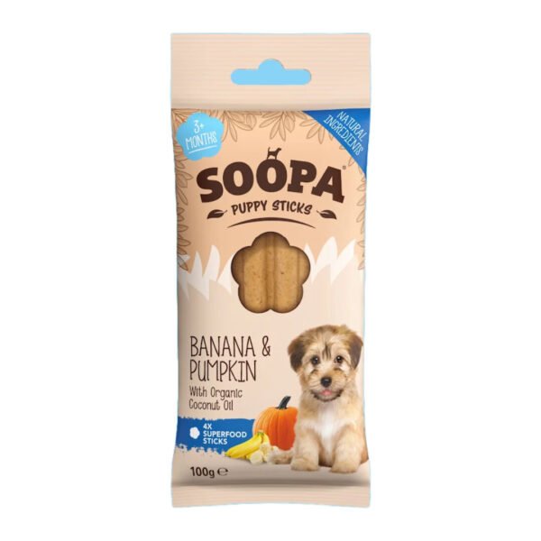 Soopa Puppy Sticks M/Banan & Græskar Vegansk Hvalpegodbid