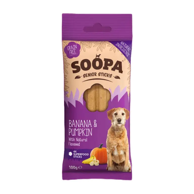 Soopa Senior Sticks Banan & Græskar Vegansk Hundegodbid