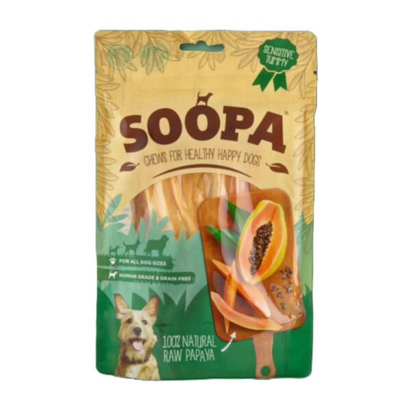 Soopa Chews Lufttørret Papaya Vegansk Hundesnack