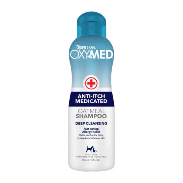 Tropiclean OxyMed Anti-Itch Medicated Kløestillende Hundeshampoo 355 ml